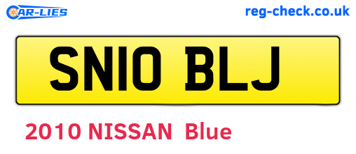 SN10BLJ are the vehicle registration plates.