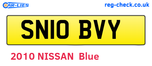 SN10BVY are the vehicle registration plates.