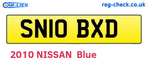 SN10BXD are the vehicle registration plates.