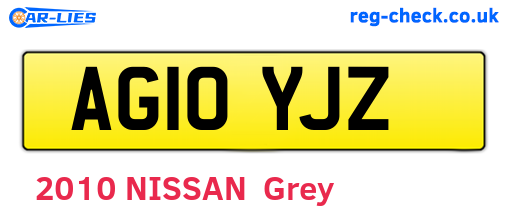 AG10YJZ are the vehicle registration plates.