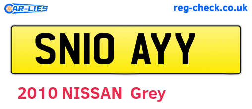 SN10AYY are the vehicle registration plates.