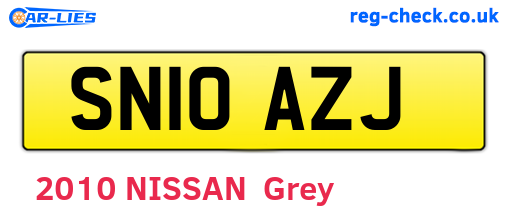 SN10AZJ are the vehicle registration plates.