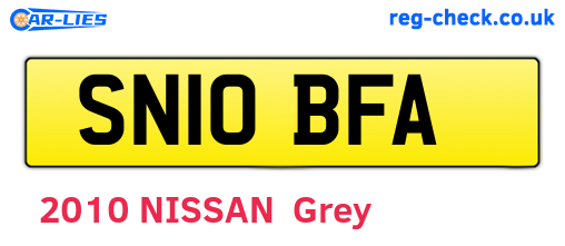 SN10BFA are the vehicle registration plates.
