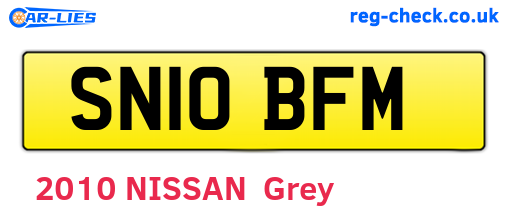 SN10BFM are the vehicle registration plates.