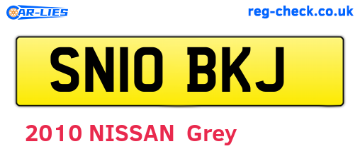 SN10BKJ are the vehicle registration plates.