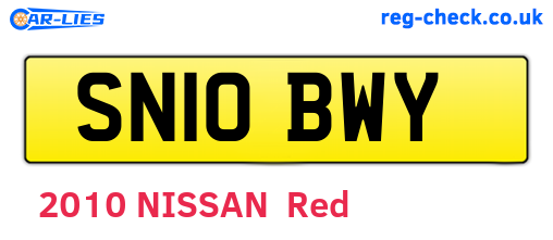 SN10BWY are the vehicle registration plates.