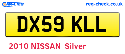 DX59KLL are the vehicle registration plates.