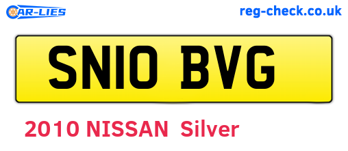 SN10BVG are the vehicle registration plates.