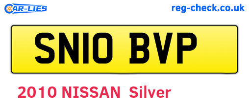 SN10BVP are the vehicle registration plates.