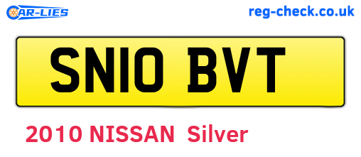 SN10BVT are the vehicle registration plates.