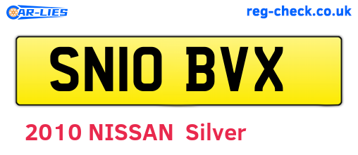 SN10BVX are the vehicle registration plates.