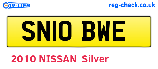 SN10BWE are the vehicle registration plates.