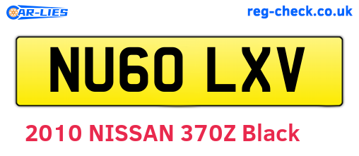 NU60LXV are the vehicle registration plates.