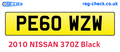 PE60WZW are the vehicle registration plates.