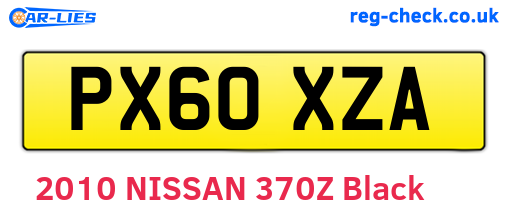 PX60XZA are the vehicle registration plates.