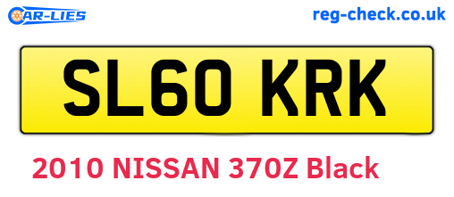 SL60KRK are the vehicle registration plates.