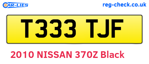 T333TJF are the vehicle registration plates.