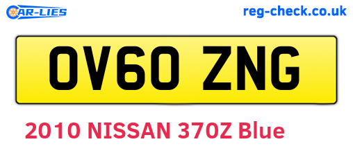OV60ZNG are the vehicle registration plates.