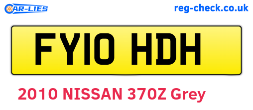FY10HDH are the vehicle registration plates.