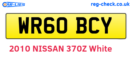 WR60BCY are the vehicle registration plates.
