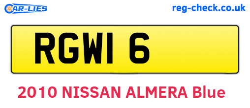 RGW16 are the vehicle registration plates.