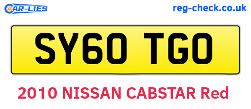 SY60TGO are the vehicle registration plates.