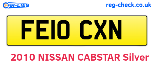 FE10CXN are the vehicle registration plates.
