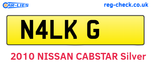 N4LKG are the vehicle registration plates.