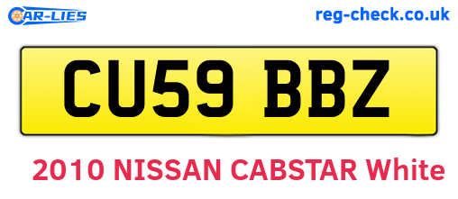 CU59BBZ are the vehicle registration plates.