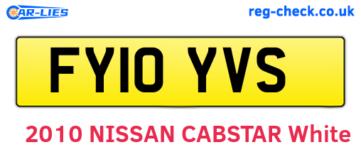 FY10YVS are the vehicle registration plates.