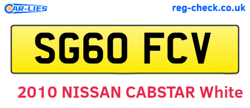 SG60FCV are the vehicle registration plates.