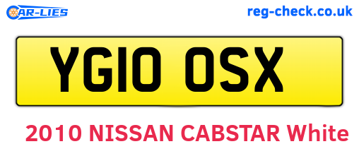 YG10OSX are the vehicle registration plates.