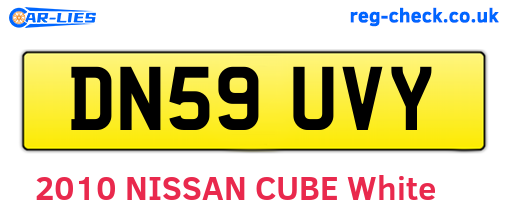 DN59UVY are the vehicle registration plates.