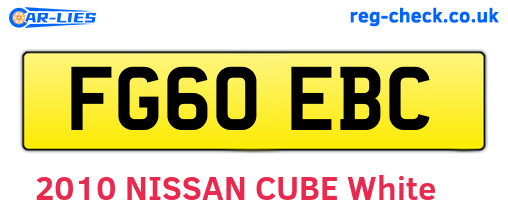 FG60EBC are the vehicle registration plates.