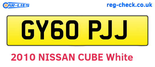 GY60PJJ are the vehicle registration plates.