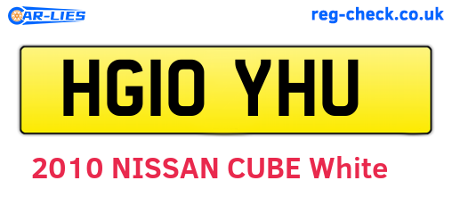 HG10YHU are the vehicle registration plates.