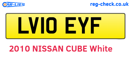 LV10EYF are the vehicle registration plates.
