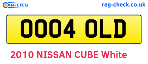 OO04OLD are the vehicle registration plates.