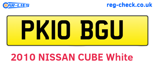 PK10BGU are the vehicle registration plates.