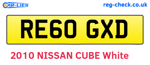 RE60GXD are the vehicle registration plates.