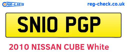 SN10PGP are the vehicle registration plates.