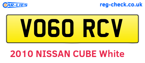 VO60RCV are the vehicle registration plates.