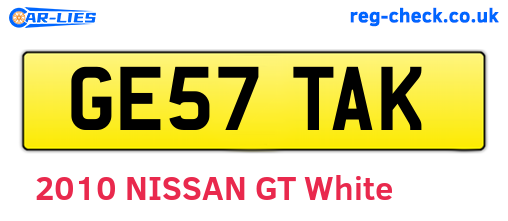 GE57TAK are the vehicle registration plates.