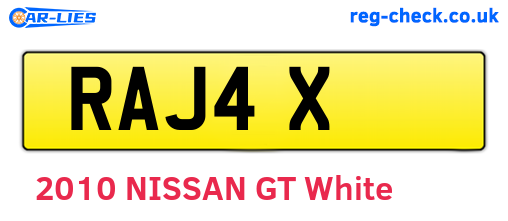 RAJ4X are the vehicle registration plates.