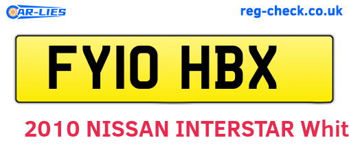 FY10HBX are the vehicle registration plates.