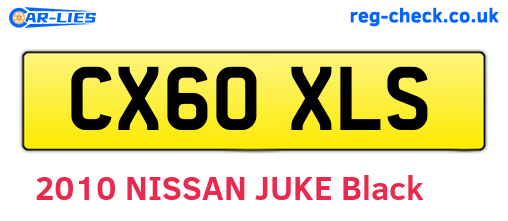 CX60XLS are the vehicle registration plates.
