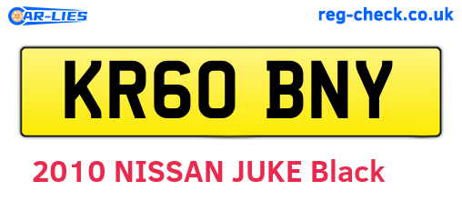 KR60BNY are the vehicle registration plates.