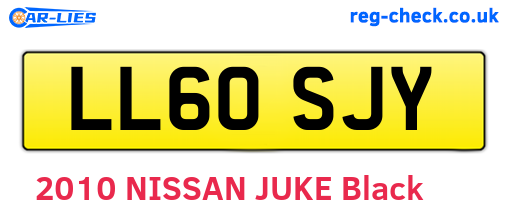 LL60SJY are the vehicle registration plates.