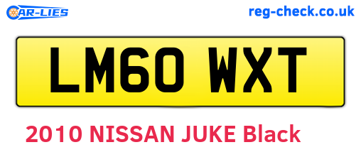 LM60WXT are the vehicle registration plates.