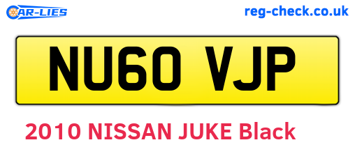NU60VJP are the vehicle registration plates.